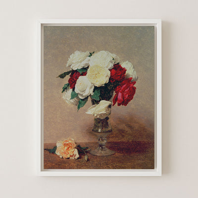 ROSES IN A VASE WITH STEM - Museum Quality Art