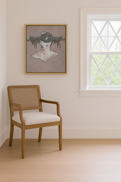 Sculpture Ornée De Guirlande