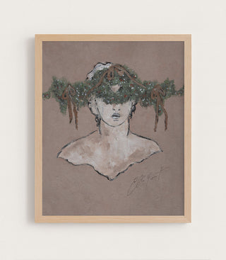 Sculpture Ornée De Guirlande