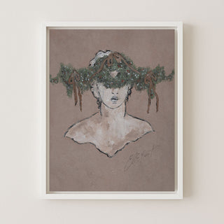 Sculpture Ornée De Guirlande