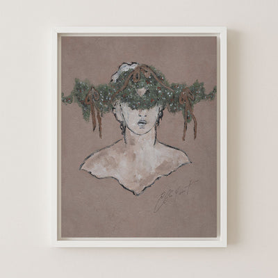 Sculpture Ornée De Guirlande