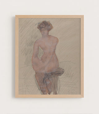 SEATED FEMALE NUDE - Museum Quality Art