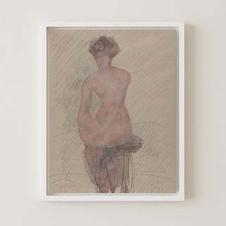 SEATED FEMALE NUDE - Museum Quality Art