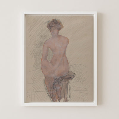 SEATED FEMALE NUDE - Museum Quality Art