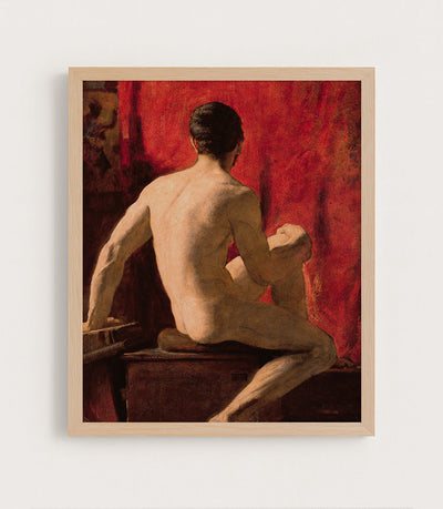 SEATED MALE MODEL WILLIAM ETTY - Museum Quality Art