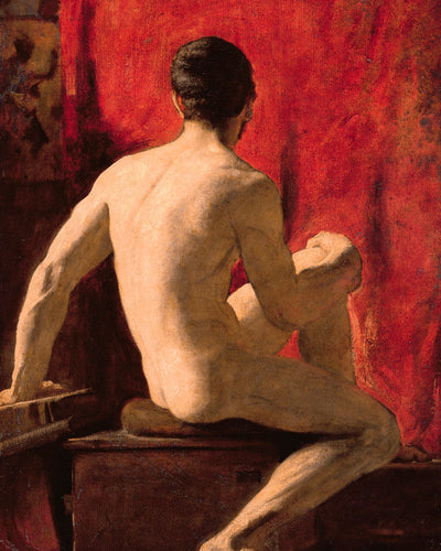 SEATED MALE MODEL WILLIAM ETTY - Museum Quality Art