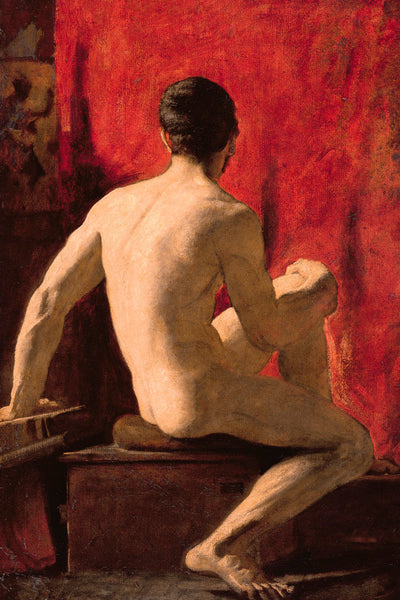 SEATED MALE MODEL WILLIAM ETTY - Museum Quality Art