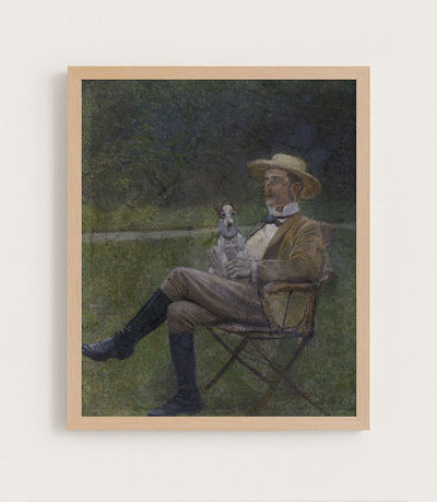 SEATED MAN WITH A DOG - Museum Quality Art