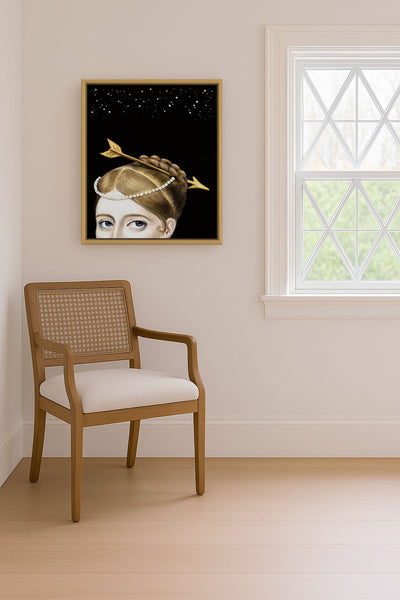 SERAPHINA SNUCK UP TO THE ROOFTOP TO MAKE A WISH - Museum Quality Art