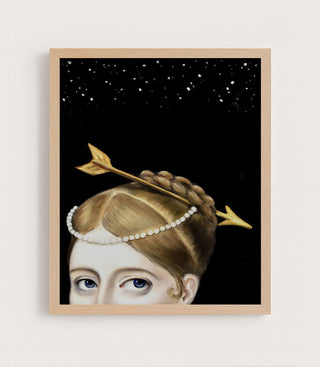 SERAPHINA SNUCK UP TO THE ROOFTOP TO MAKE A WISH - Museum Quality Art