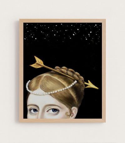 SERAPHINA SNUCK UP TO THE ROOFTOP TO MAKE A WISH - Museum Quality Art