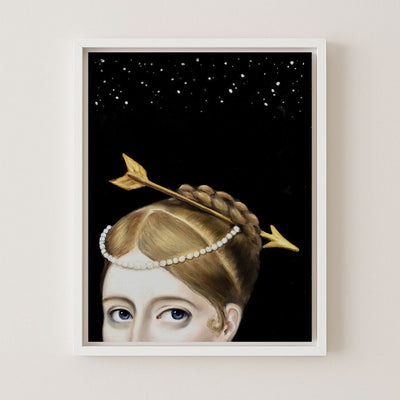 SERAPHINA SNUCK UP TO THE ROOFTOP TO MAKE A WISH - Museum Quality Art