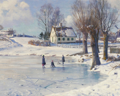 SLEDGING ON A FROZEN POND