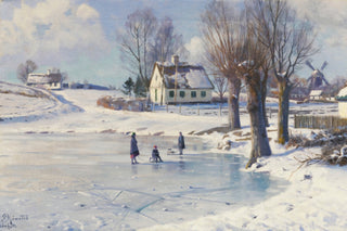 SLEDGING ON A FROZEN POND