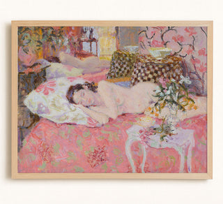 SLEEPING NUDE WITH ALSTROMERIA - Museum Quality Art