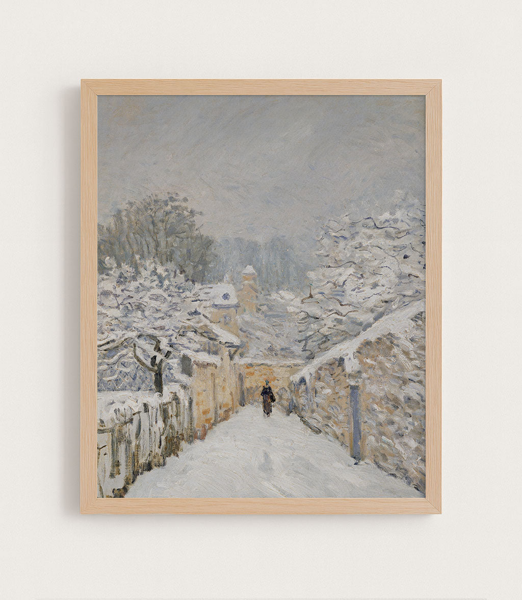 Snow at Louveciennes Art Print - Alfred Sisley Winter Art Prints