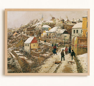 SNOW-COVERED TOWN - Museum Quality Art