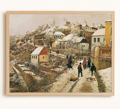 SNOW-COVERED TOWN - Museum Quality Art