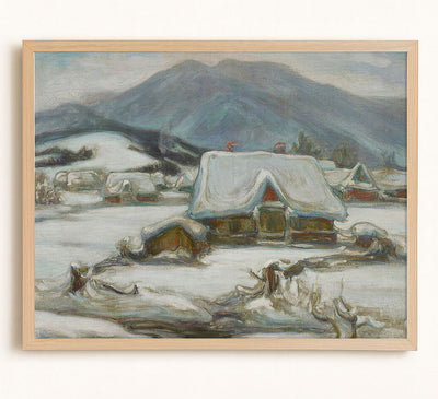 SNOWY COTTAGE - Museum Quality Art