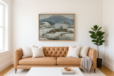 SNOWY COTTAGE - Museum Quality Art