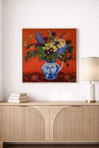 Spring Flowers on Red