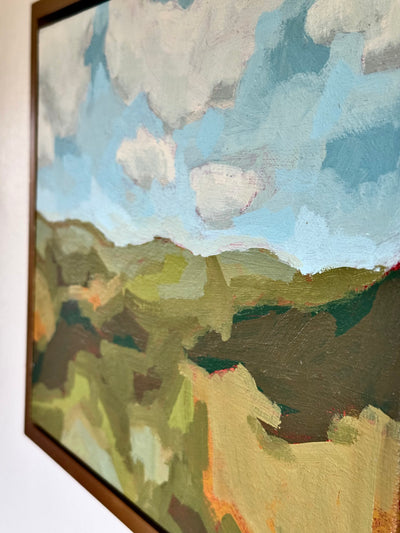 SPRING HILLSIDE - FRAMED 14X11 ACRYLIC ON CANVAS