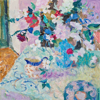 STILL LIFE IN BLUE AND PINK - Museum Quality Art