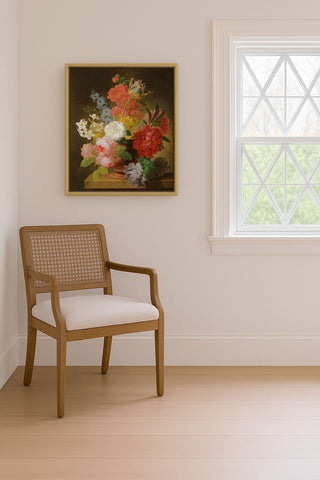 STILL LIFE OF FLOWERS IN A MARBLE URN - Museum Quality Art