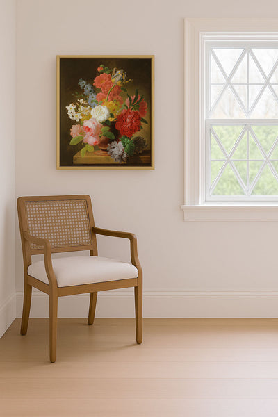 STILL LIFE OF FLOWERS IN A MARBLE URN - Museum Quality Art
