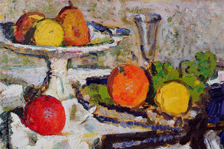 STILL LIFE OF FRUIT ON A WHITE TABLECLOTH