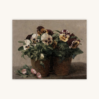 STILL LIFE OF PANSIES AND DAISIES — Primary Image
