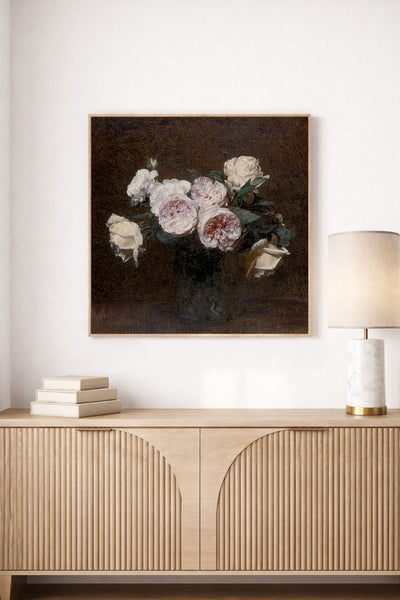 Still Life of Pink, White, and Yellow Roses
