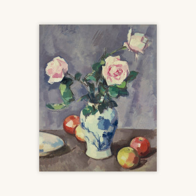 Still Life of Roses in a Blue and White Vase — Primary Image