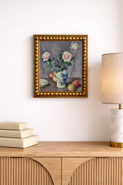 STILL LIFE OF ROSES IN A BLUE AND WHITE VASE - Museum Quality Art