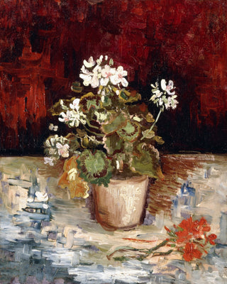 STILL LIFE POT OF GERANIUMS