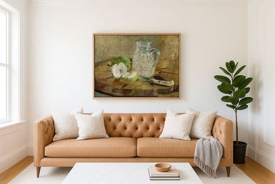 STILL LIFE WITH A CUT APPLE AND A PITCHER