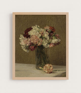 STILL LIFE WITH CARNATIONS - Museum Quality Art