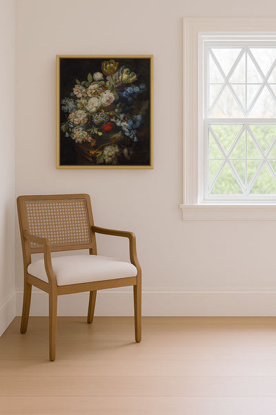 STILL LIFE WITH FLOWERS AND FRUIT - Museum Quality Art