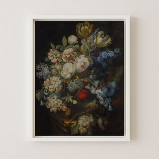 STILL LIFE WITH FLOWERS AND FRUIT - Museum Quality Art