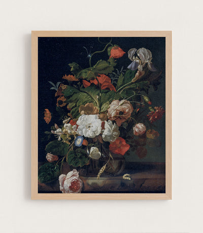 STILL LIFE WITH FLOWERS IN A GLASS VASE
