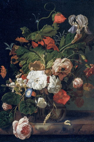 STILL LIFE WITH FLOWERS IN A GLASS VASE