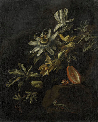 STILL LIFE WITH PASSIONFLOWERS - Museum Quality Art