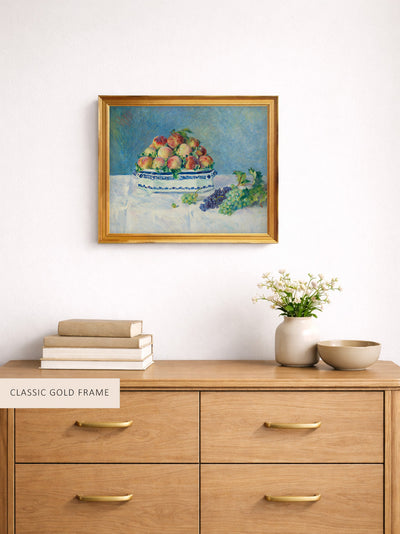 STILL LIFE WITH PEACHES AND GRAPES - Museum Quality Art