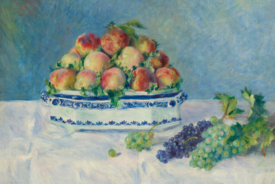 STILL LIFE WITH PEACHES AND GRAPES - Museum Quality Art
