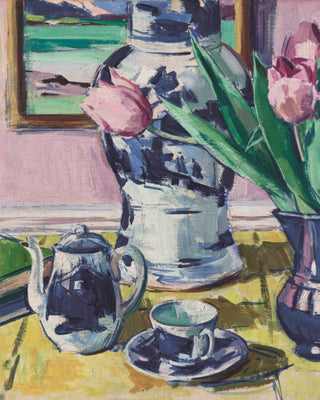 STILL LIFE WITH TULIPS AND IONA
