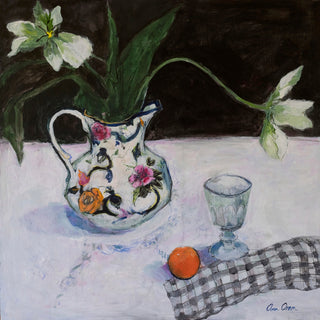STILL LIFE WITH WHITE TULIPS AND A GLASS