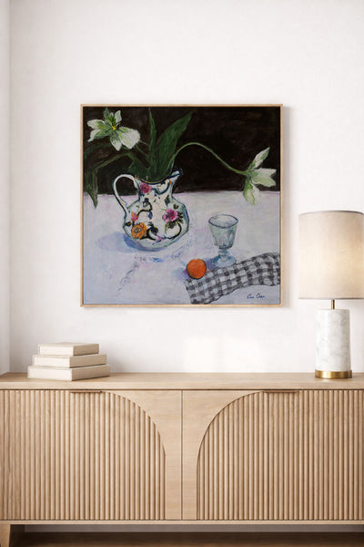 Still Life With White Tulips and a Glass