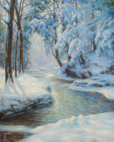 Stream in a Snowy Landscape