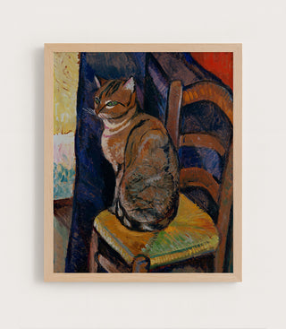 Study of a Cat Sitting on a Chair