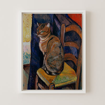 Study of a Cat Sitting on a Chair